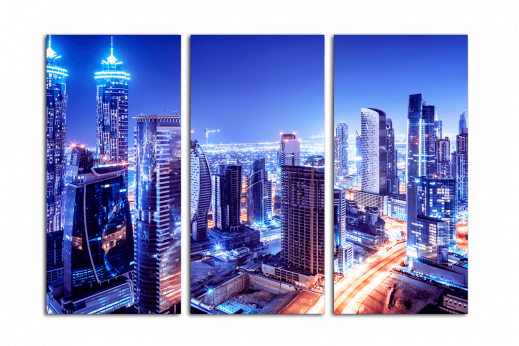 Модульная картина Ночь в Дубае